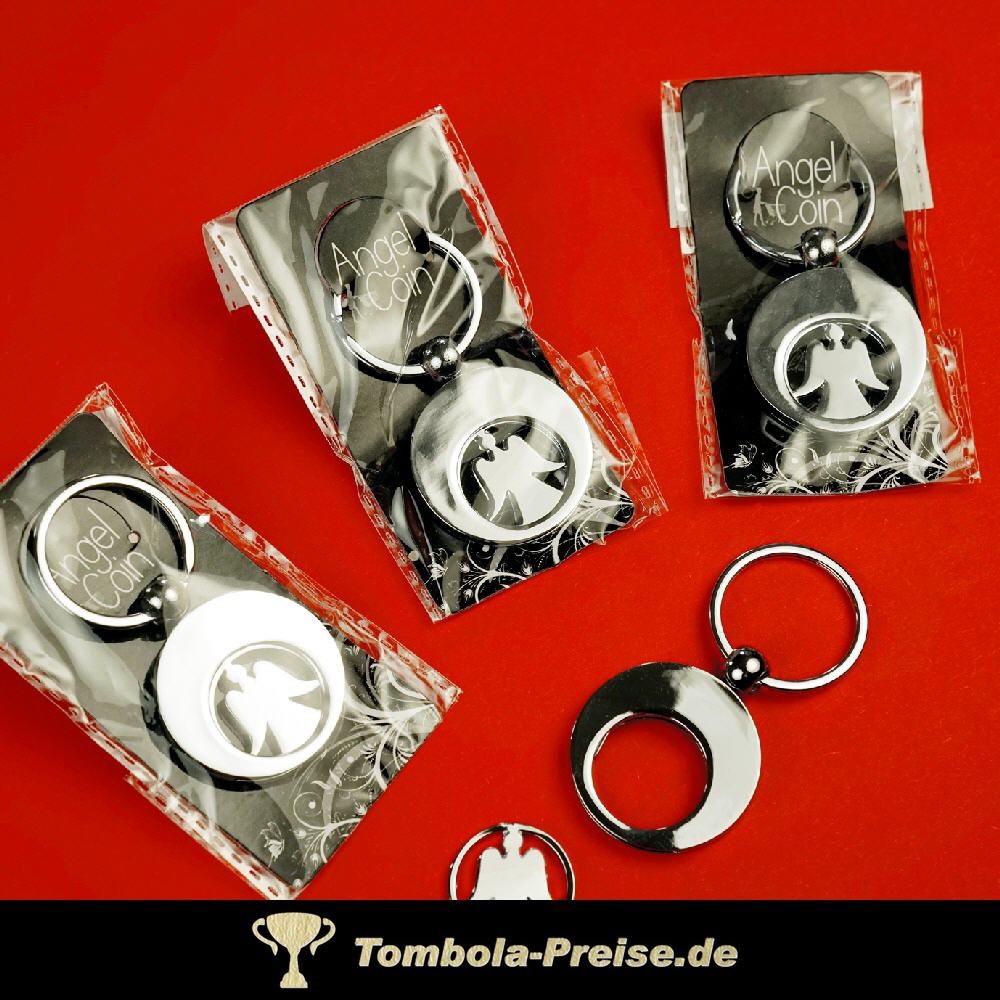 Schl&uuml;sselanh&auml;nger Engel mit Einkaufswagen-Chip