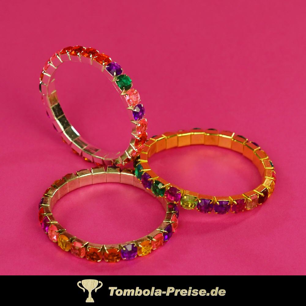 Glitzerarmb&auml;nder mit Glassteinchen