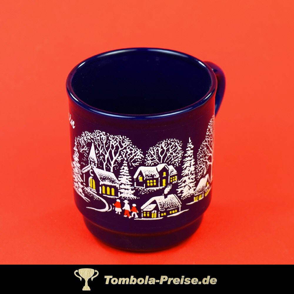 Gl&uuml;hweinbecher blau mit Henkel