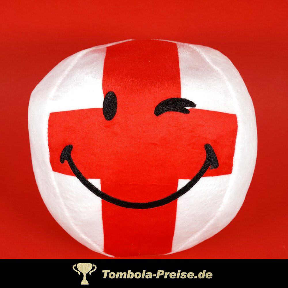 Pl&uuml;schball mit l&auml;chelndem roten Kreuz