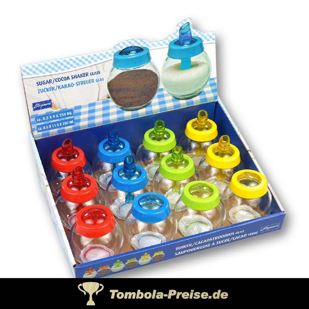 Zuckerstreuer und Kakaostreuer im Display