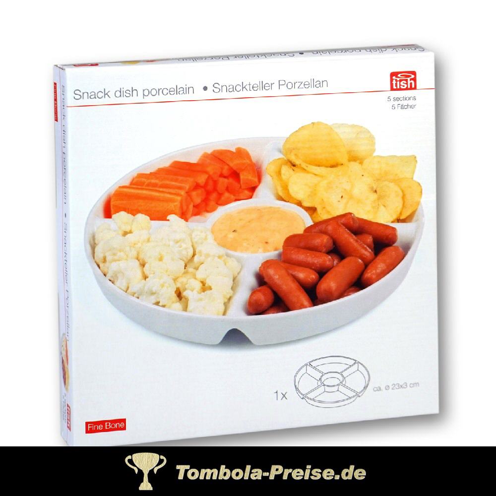 Snack-Teller mit f&uuml;nf F&auml;chern