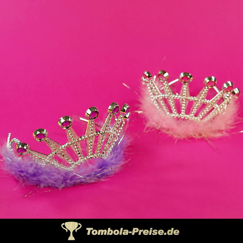 Prinzessinnen-Diadem mit Steinchen und Federn