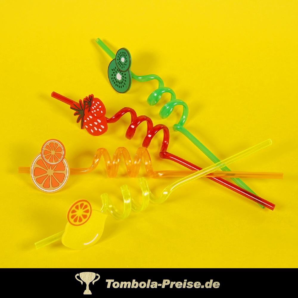 Trinkhalme Fr&uuml;chte 4er-Set