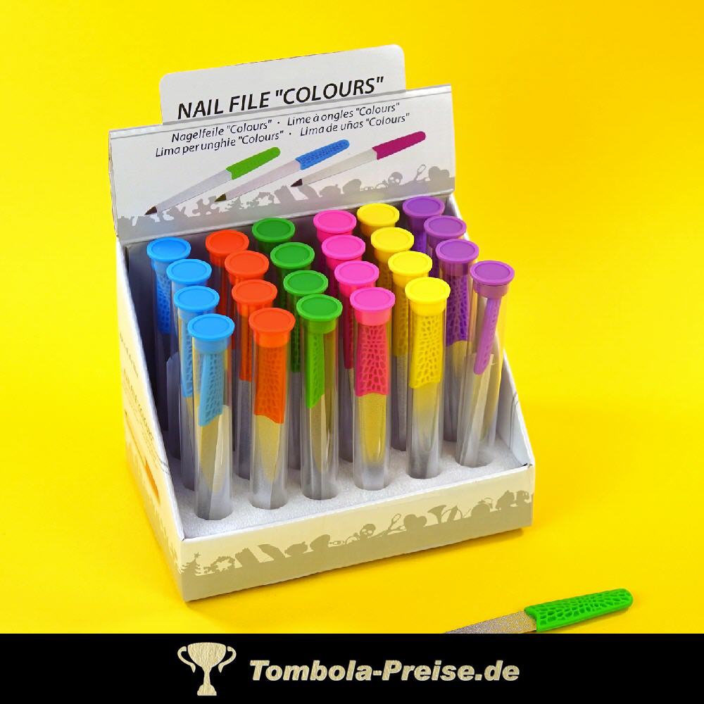 Bunte Nagelfeile in Verpackung