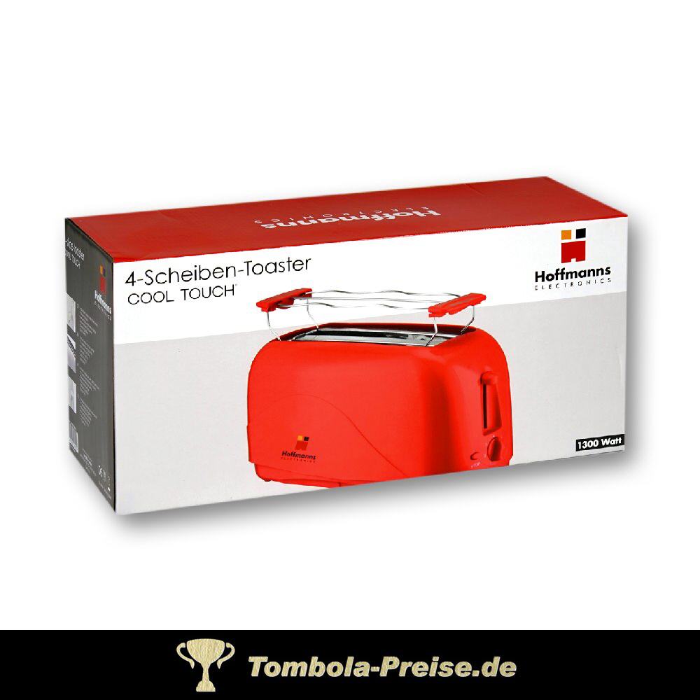 Toaster f&uuml;r 4 Scheiben in rot