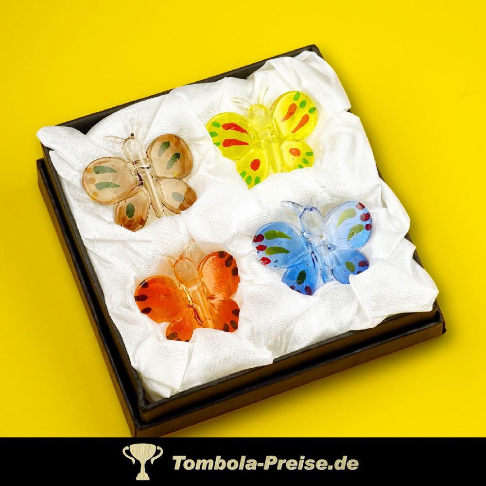 Deko-Glasschmetterlinge 4er-Set