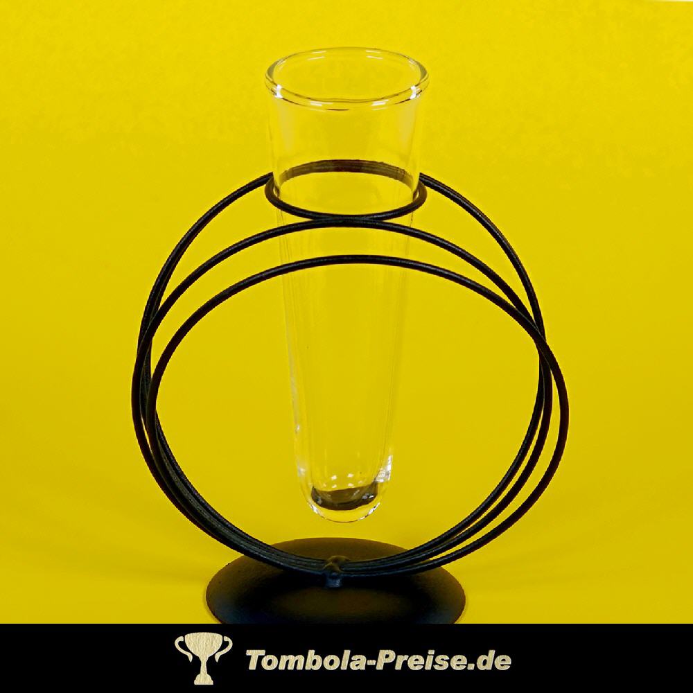 Blumenvase aus Glas/Metall