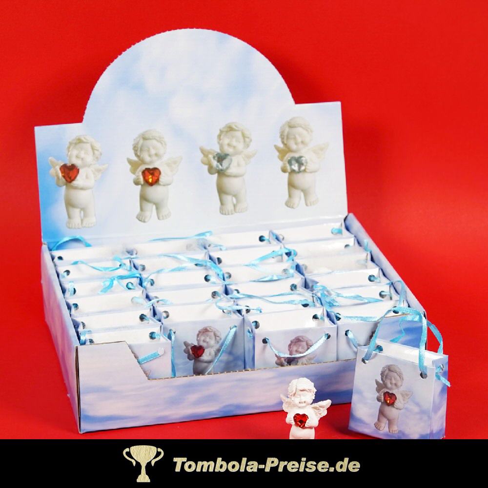 Engel mit Glasherz in Geschenkt&uuml;tchen