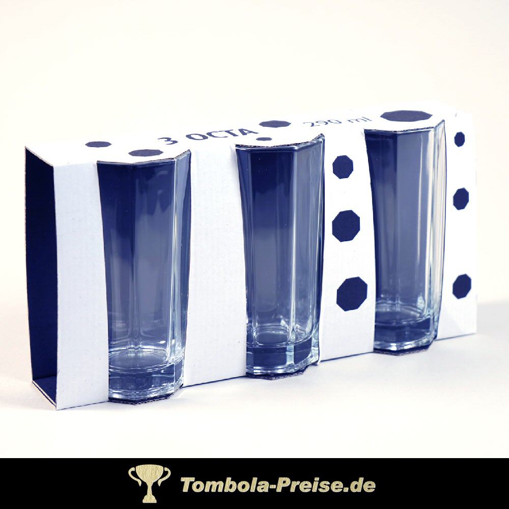 TreuePr&auml;sent Gl&auml;ser 3er-Set Achteck