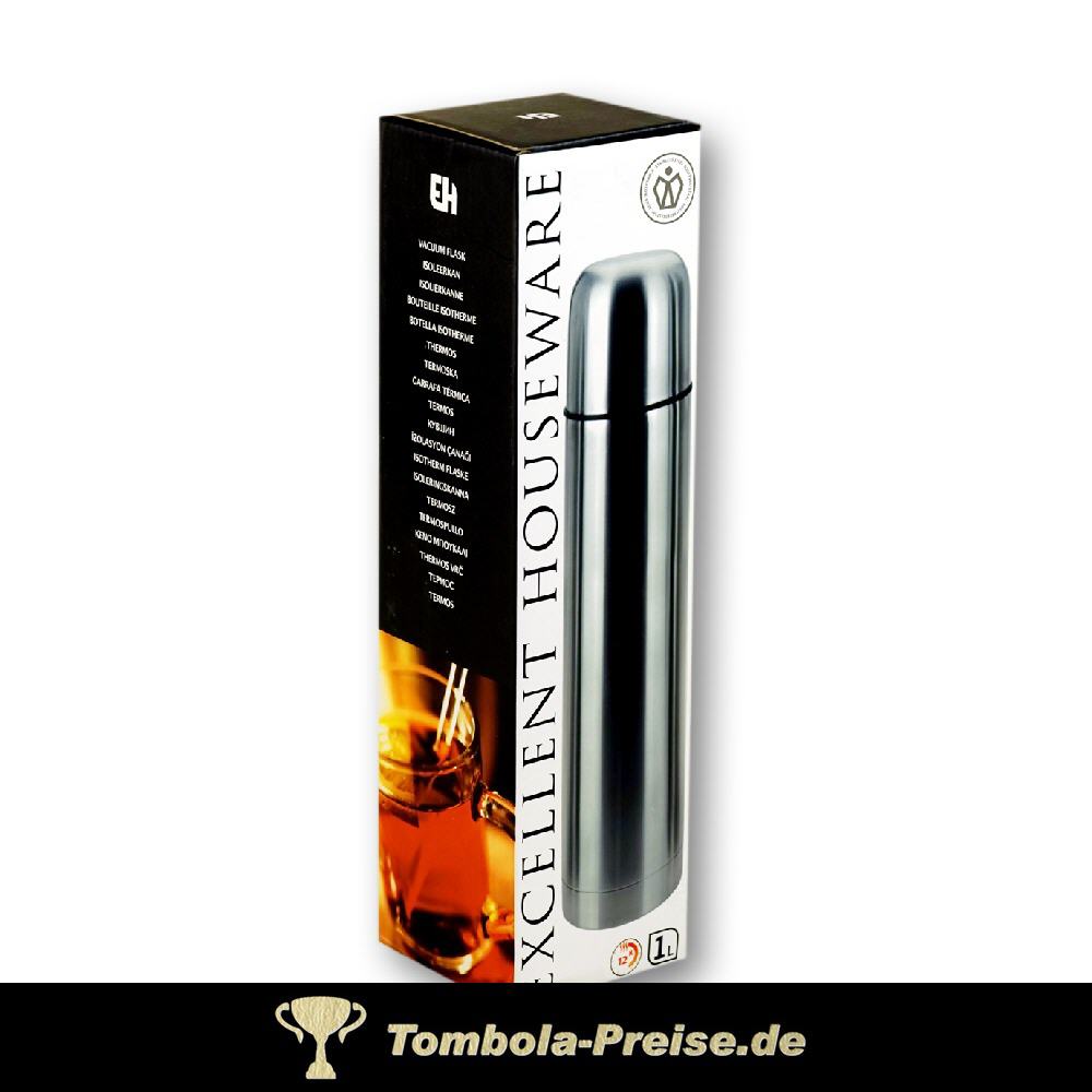 TreuePr&auml;sent Thermoskanne aus Edelstahl 1 Liter