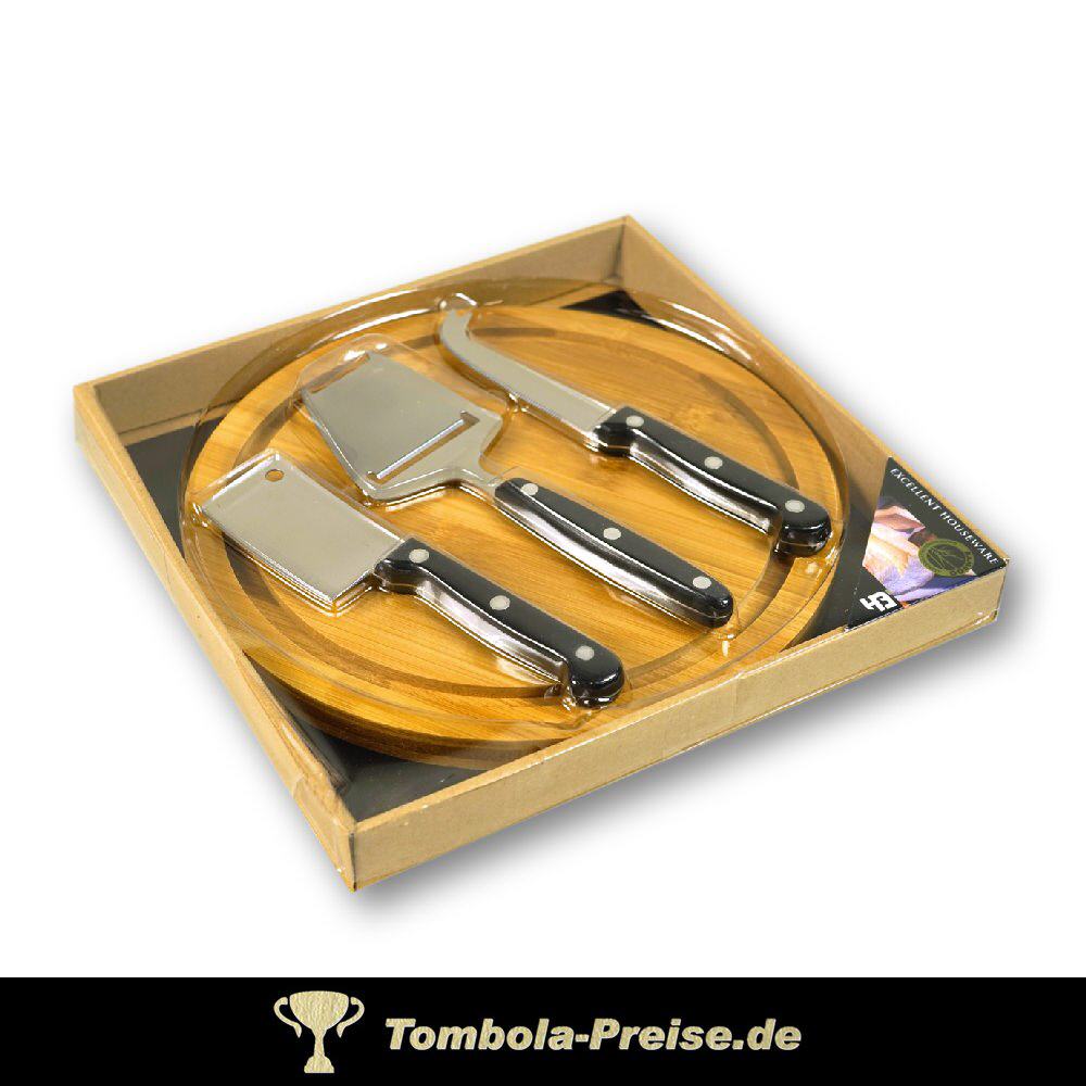 TreuePr&auml;sent Schneidbrett mit K&auml;se-Messerset