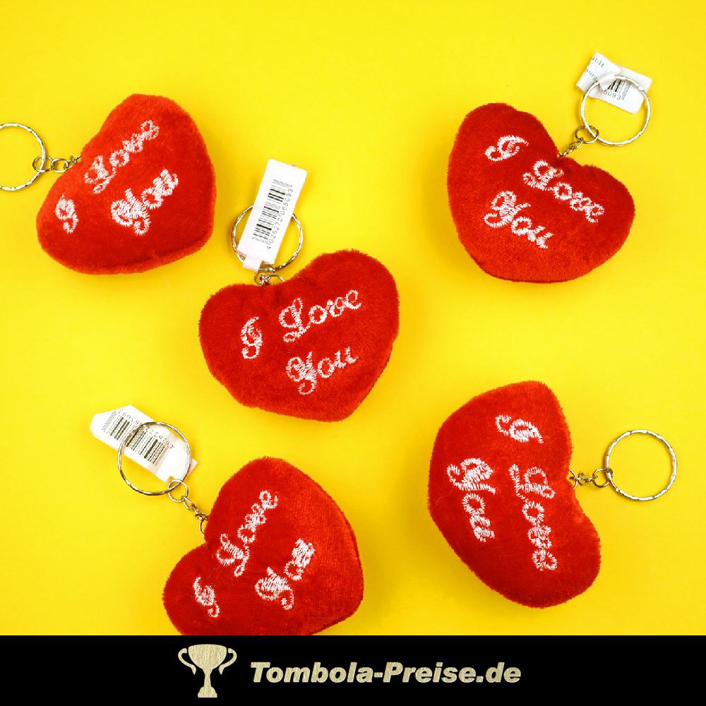 Schl&uuml;sselanh&auml;nger Pl&uuml;schherzen I love You