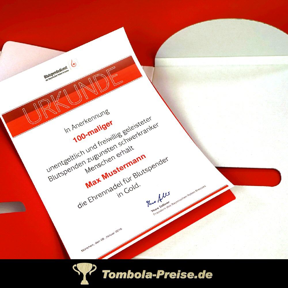 Mappen-Set f&uuml;r Jubil&auml;ums-Blutspender