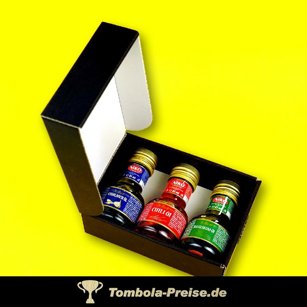 Geschenk-Set drei verschiedene &Ouml;lfl&auml;schchen