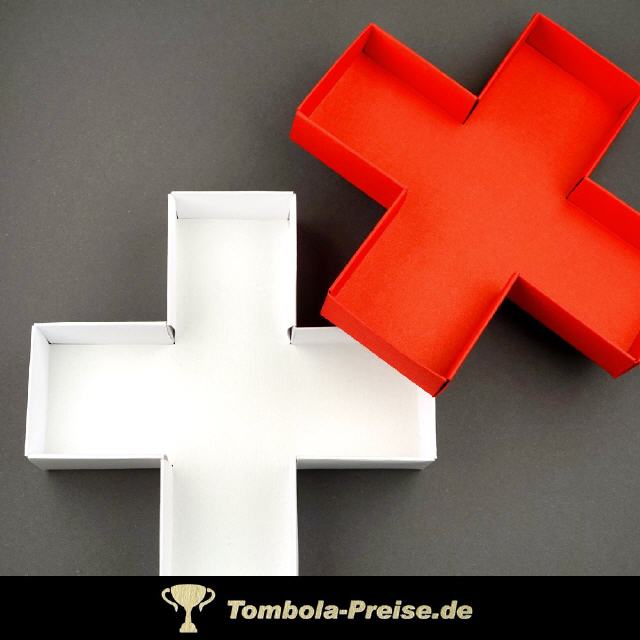 St&uuml;lpdeckel-Geschenkverpackung Kreuz / Pluszeichen