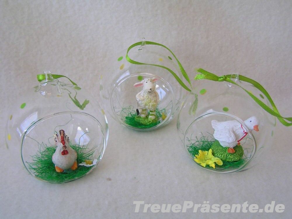 Glaskugel Osterdeko
