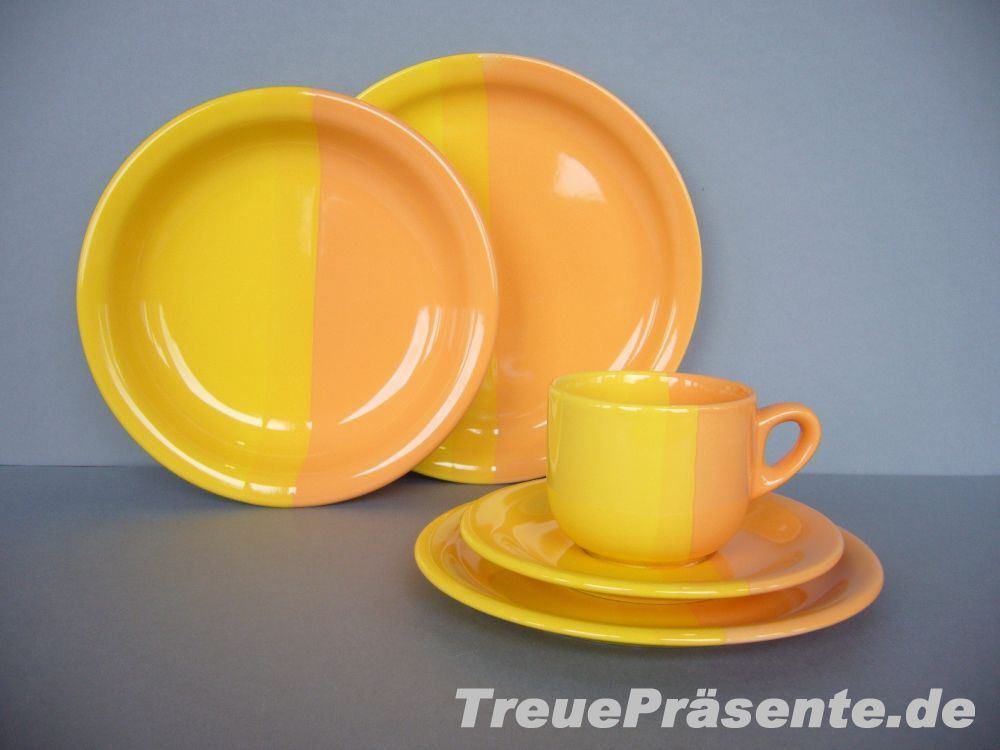 Geschirrset orange 20-teilig