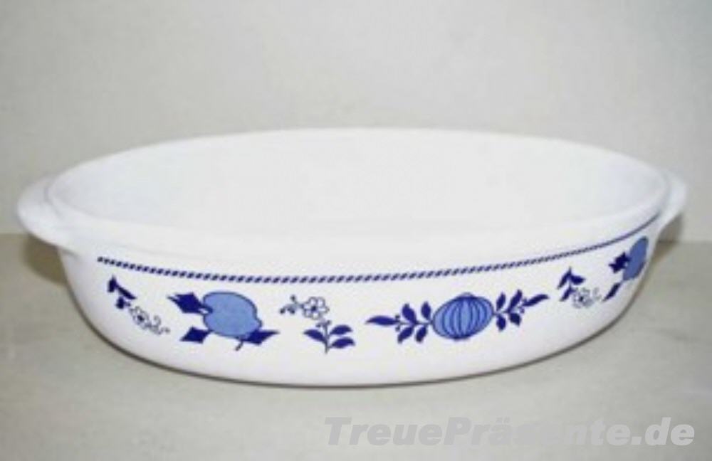 Auflaufform wei&szlig;-blau