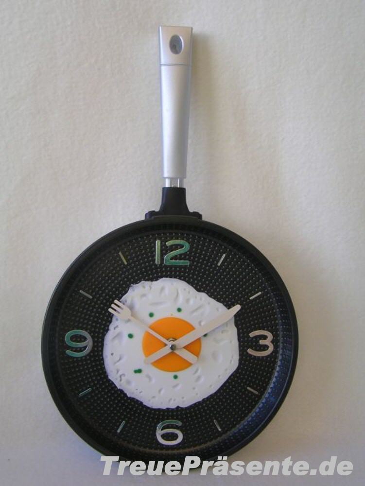 K&uuml;chen-Wanduhr Spiegelei in Pfanne