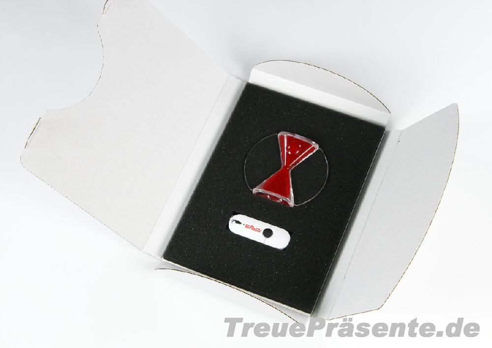 Geschenkverpackung USB-Stick mit Sanduhr