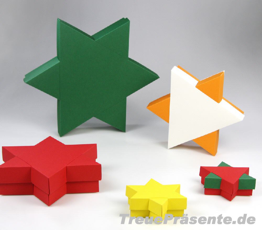 Geschenkverpackung in Sternform